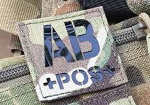 IR Function Tactical Hook /& Loop POS Blood type Patches Badge Sticker MC Camo
