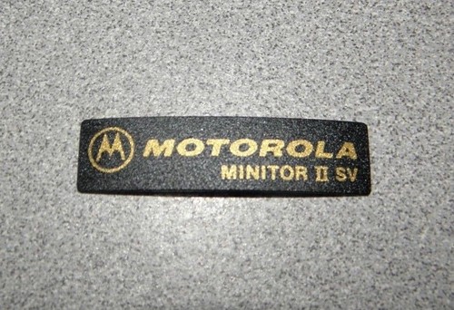 Stored Voice Label Logo Sticker Name Plate Motorola Minitor II SV