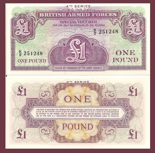 4th Series! MPC Britain P M36a Military Payment Currency Gr Uncirculated