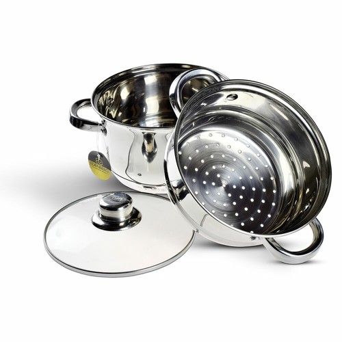 Ø 18 cm Gas Induktion Glasdeckel Dampftopf 2,7L