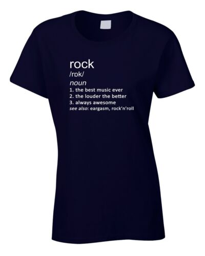 Rock Women's Ladies T-Shirt Drôle Cadeau définition Music Band Rocker Metal Cool 