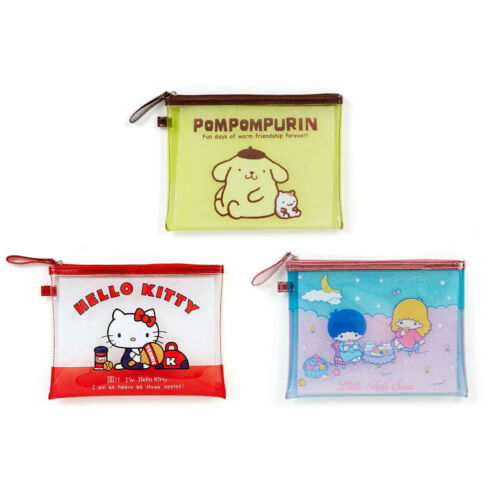 Hello Kitty Clear Pencil Case Pen Pouch Japan Pompompurin Little Twin Stars