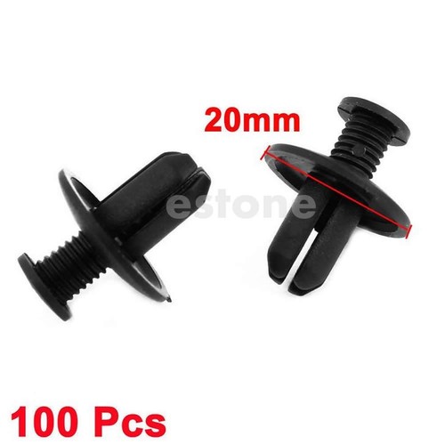 100pcs 8mm Car Hole Dia Plastic Rivets Fastener Fender Bumper Push Pin Clips