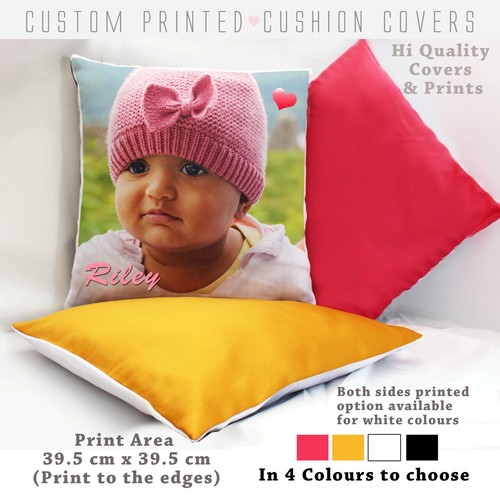 Personnalisé Imprimé Photo Coussin Collage Housse de Coussin-coloré arrière option