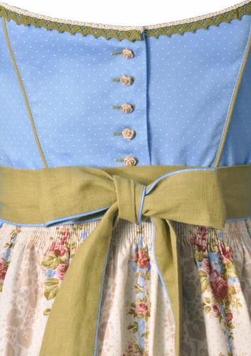 Du midi 60 cm Frasdorf bleu bleu clair avec des fleurs tablier alpenfee