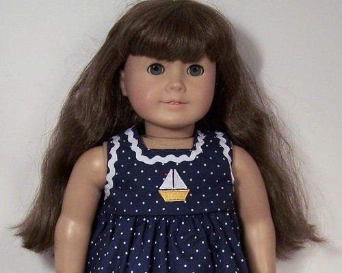 NAVY BLUE Polka Dot Sailboat Dress Doll Clothes For 18/" American Girl Debs
