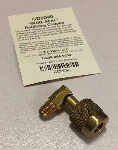 C /& D 1//4/" f FLARE 90° CD2090 FLARE /'SURE SEAL/' COUPLER x 1//4/" m