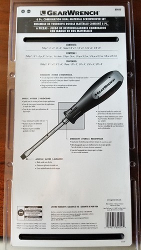 Gearwrench 6 Piece Combination Screwdriver Set 80050