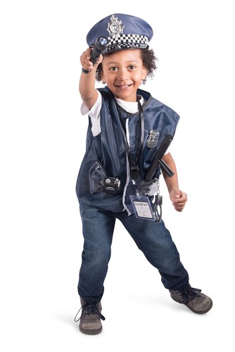 12 Pcs Police Costume for kids with Toy Role Play Kit with Bag Included