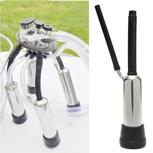 Stainless Steel Cow Milking Cup Shell Machine Part With Inflation Liner Black
