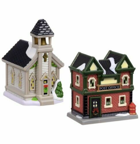 BONUS LED LIGHT SET Cobblestone Corners 28-Pieces Christmas Village Collection