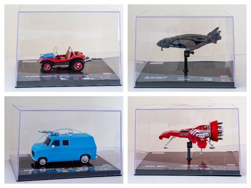 Marvel machines models in Perspex cases rare highly collectible great Xmas gift