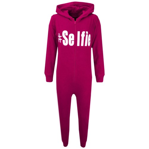 Kids Girls #Selfie Pink A2Z Onesie One Piece Summer Jumpsuit PJ/'s 5-13 Years