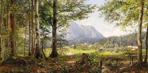 Dream-art Oil painting Vitality summer forest landscape hand painted on canvas