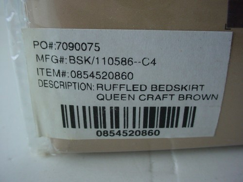 Home Decorators Collection Ruffled Bed Skirt Queen Craft Brown 600 TC