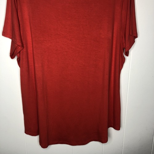 Old Navy Luxe Crew Neck Women/'s Top Size XL Orange Curved Hem Short Sleeves Soft