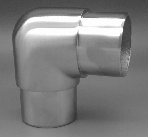 V2A Edelstahl 42,4 x2 mm Bogen 90° Verbinder Geländer Fitting Winkel Ecke Rohr
