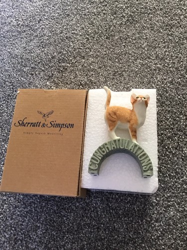 Sherratt /& Simpson 55225 Tabby Cat Congratulations Ornament New In Box