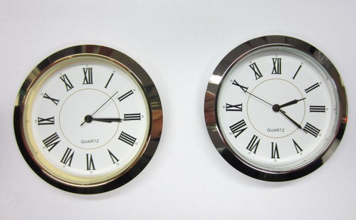 Gold Bezel 55MM 2-1//8/" Roman PREMIUM QUARTZ CLOCK Insert Metal Case