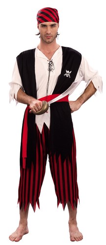 Seeräuber Kostüm Pirat schwarz-rot-weiss Cod.167823