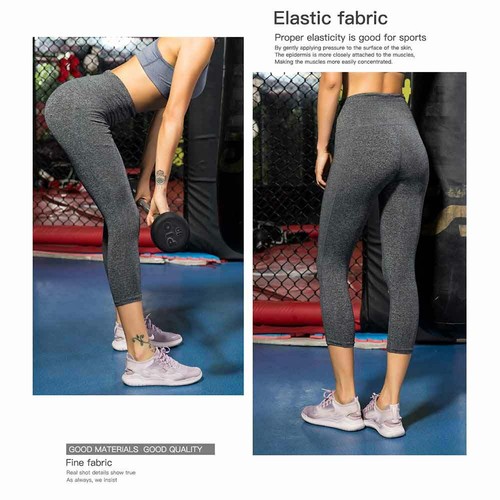 Womens Capri Yoga Leggings Pocket Gym Fitness Jogging Activewear Crop Pants