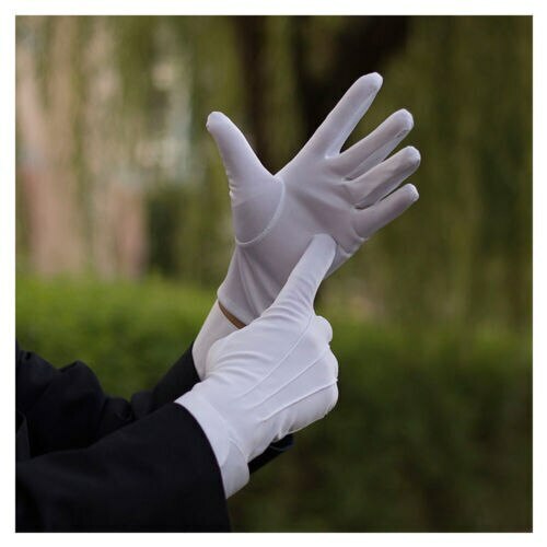 Nouveau Hommes Coton Blanc Smoking Gants Formel Uniforme Garde Costume Mariage élégant homme