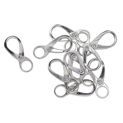 10 Stück Silbrig Gebogene Karabiner Verschlussclips Karabinerhaken