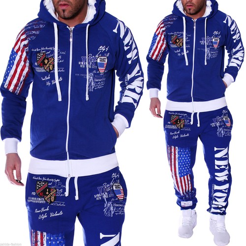 A.4 Herren Jogginganzug Jogging Hose Jacke Fitness Freizeit USA US Sportanzug