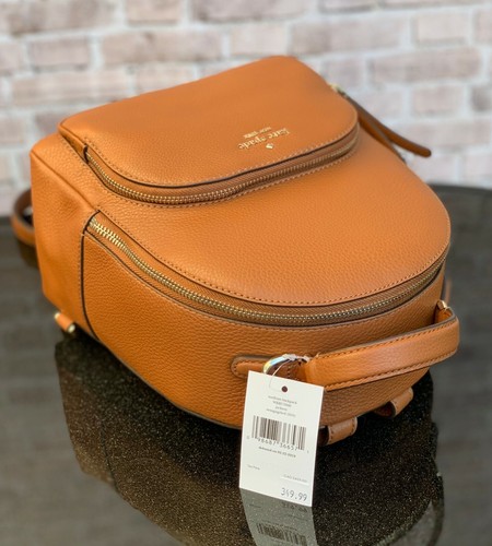 KATE SPADE NEW YORK JACKSON MD PEBBLED LEATHER BACKPACK SHOULDER BAG $359 Brown
