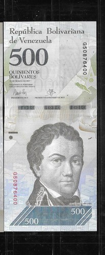VENEZUELA 2017 500 BOLIVARES UNC AAA BANKNOTE PAPER MONEY CURRENCY BILL NOTE