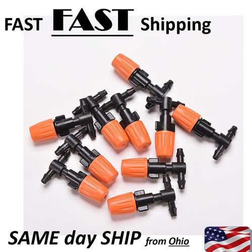 orange spray nozzle with /"T/" connector built in - misting head hydro 10 PACK