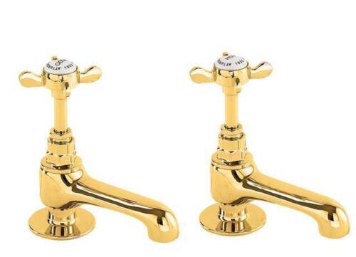 Deva CR19//501 Coronation Traditional Gold Bathroom Basin Taps pair