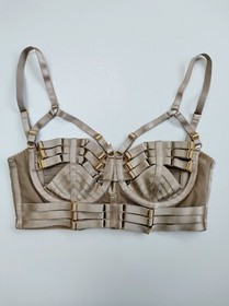 Bordelle Tomoe Adjustable Bodice Bra size Small Caramel Beige NWOT