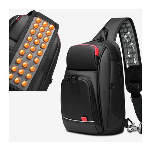 Men/'s Sling Backpack Quality Waterproof Crossbody Strap Bag USB Port Sport Bags