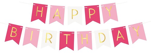 Pastel Perfection Garland Gold Foiled Happy Birthday Bunting Banner Party Décor