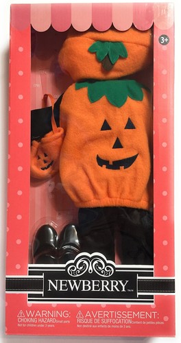 6 Piece Halloween Dress Up Pumpkin Costume Newberry 18 Inch Doll Clothes