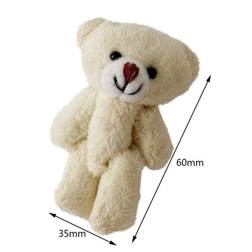 1:12 Mini Stuffed Toy Bear Plush Dolls Kids Cute Animal Keychain !