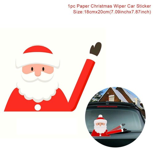 Merry Christmas Car Stickers Wiper Santa Claus Snowman Elk Window Decals Decor