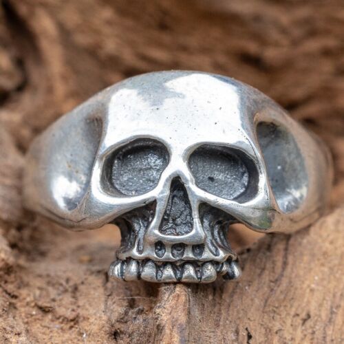 X Baldy Skull Ring 925 sterling silver Metal Biker Gothic Punk Pinky M