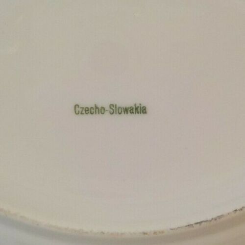 Czecho-Slovakia Porcelain Portrait 10 5//8/" Cabinet Plate #1 Maidens in Garden
