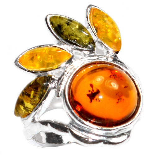 4.0g Authentic Baltic Amber 925 Sterling Silver Ring Jewelry N-A7447
