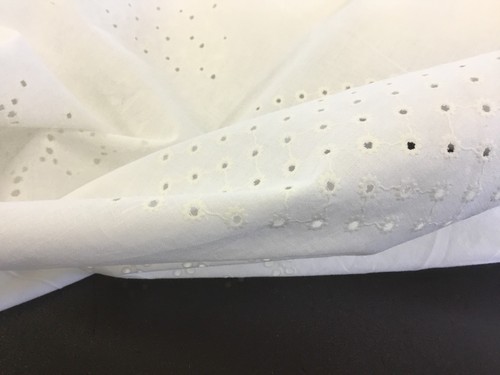 NEW White 100/% Cotton Anglaise Multi broidery Ring Holes Fabric Dry Lace