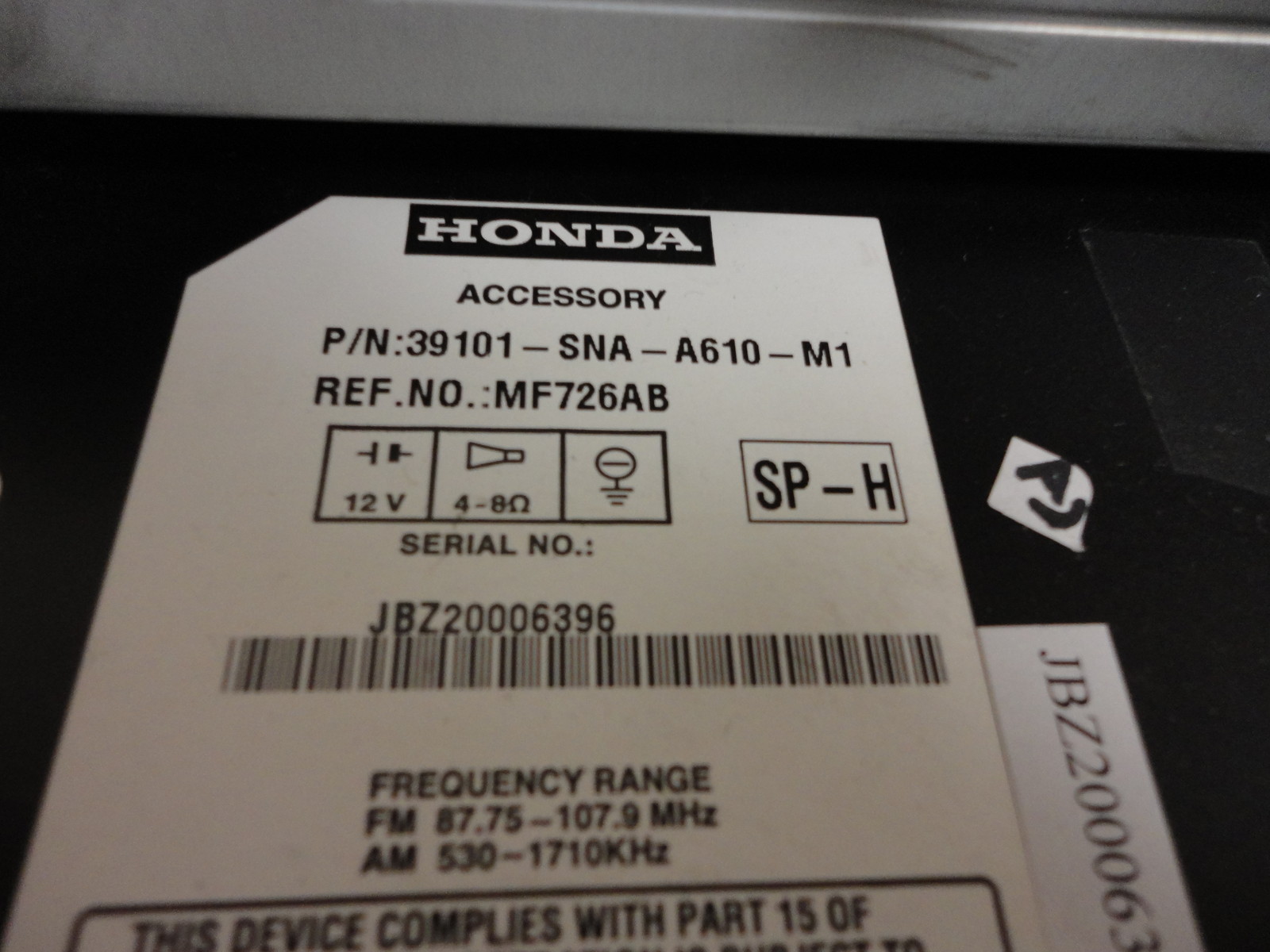Honda radio codes list #1