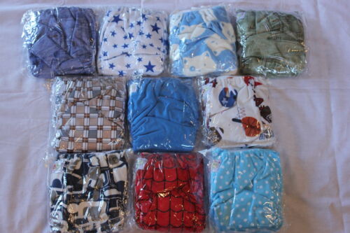 10 PACK POCKET CLOTH DIAPERS WITH 20 INSERTS (2 Inserts per diaper)-BOY PACK 1 in Baby, Diapering, Cloth Diapers | eBay