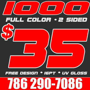 Full Color Business Card on 1000 Full Color Business Cards Printing   Design  Uv