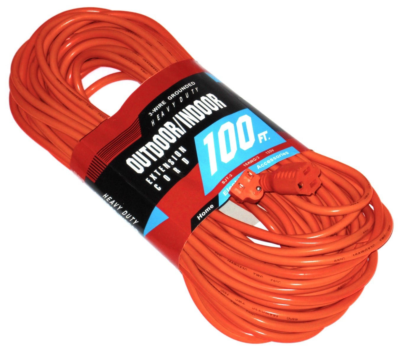 2 Pack 100ft Extension Cord Power Outdoor Heavy Duty 16 AWG 3 Wire