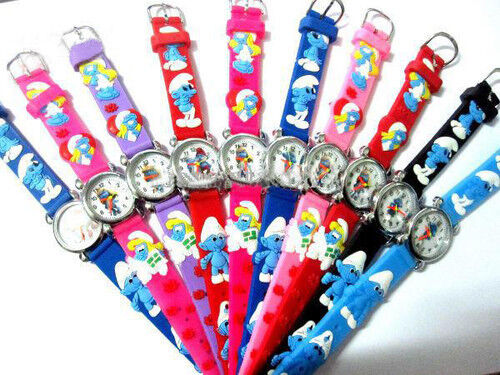 10pcs Smurfs cartoon 3D children watches students wristwatch watches gift in Crafts, Wholesale Lots, Other | eBay