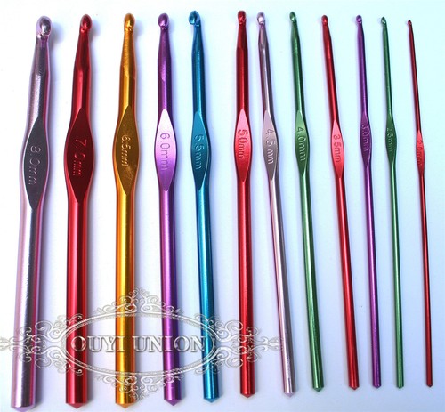 Details about Sizes 12PCS Lots 2mm-8mm Colorful Aluminum Crochet Hooks ...