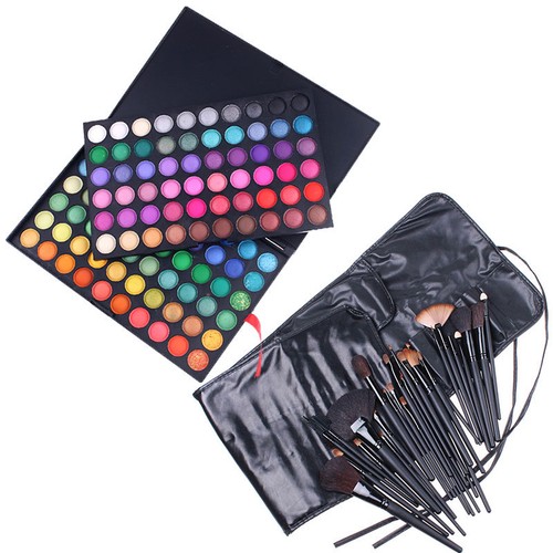 120 Color Eyeshadow Eye Shadow Palette + 32 PCS Makeup Brush Cosmetic Brushes