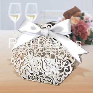 Ivory Wedding Favor Boxes on 120pcs Lace Wedding Favor Boxes In White Or Ivory   Ebay